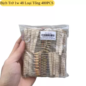 Bịch Điện Trở 1w 1K Đến 2M 48 Loại (Mỗi Loại 10PCS)